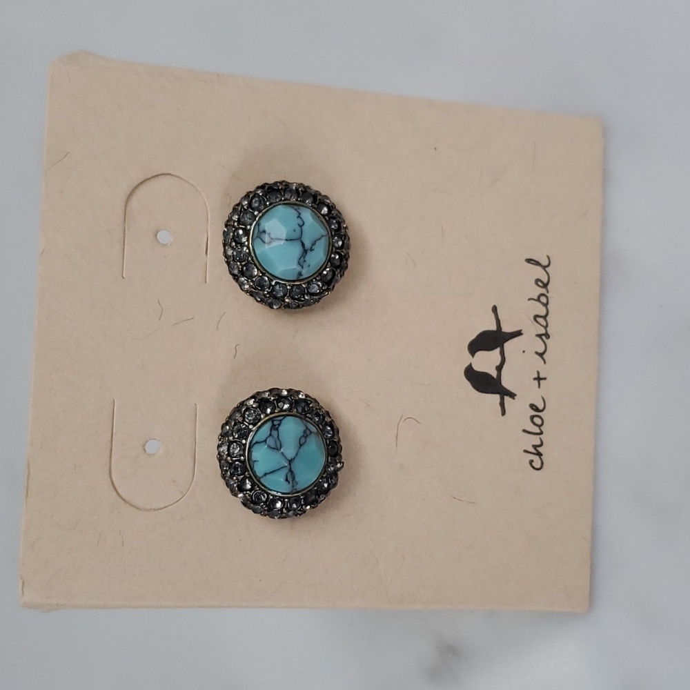 Chloe & Isabel Turquoise Pavé Stud Earrings